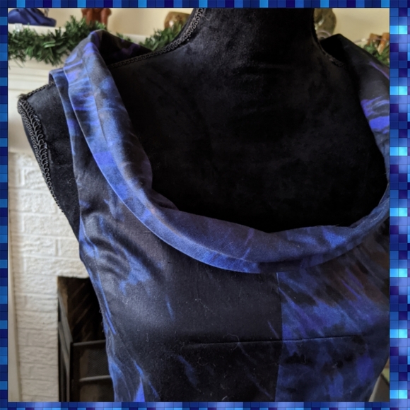 Theory Navy & Black Abstract Pattern Fitted Sheath Dress Size 4 - Picture 4 of 10